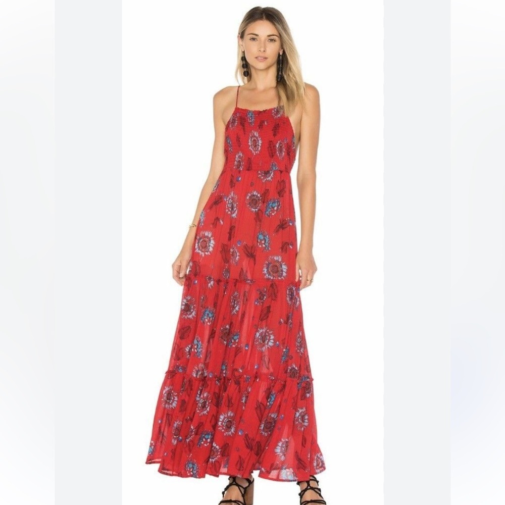 Free People Garden Party Tiered Maxi Dress Size: L